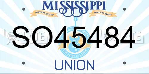 SO45484 Mississippi License Plate
