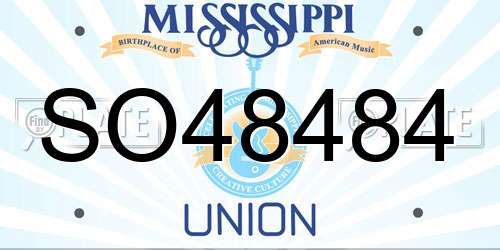 SO48484 Mississippi License Plate