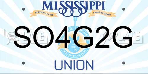 SO4G2G Mississippi License Plate