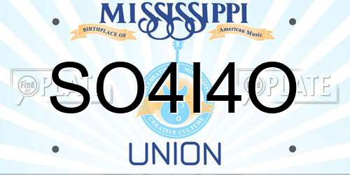 SO4I4O Mississippi License Plate