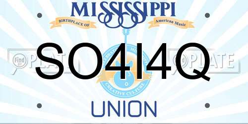 SO4I4Q Mississippi License Plate