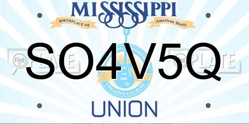 SO4V5Q Mississippi License Plate