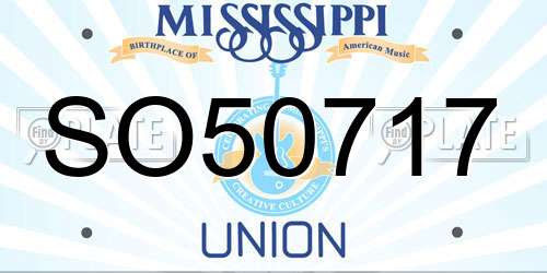 SO50717 Mississippi License Plate