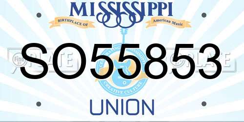 SO55853 Mississippi License Plate