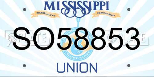 SO58853 Mississippi License Plate