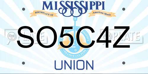 SO5C4Z Mississippi License Plate