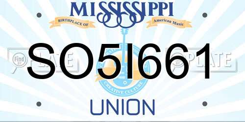 SO5I661 Mississippi License Plate