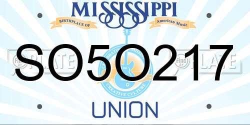SO5O217 Mississippi License Plate