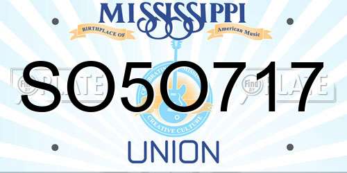 SO5O717 Mississippi License Plate