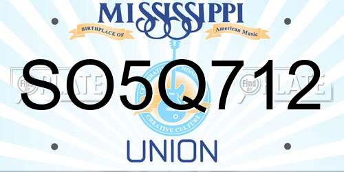 SO5Q712 Mississippi License Plate