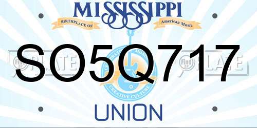 SO5Q717 Mississippi License Plate