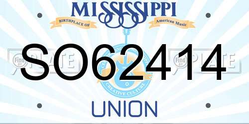 SO62414 Mississippi License Plate