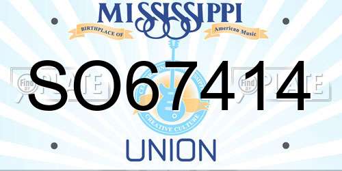 SO67414 Mississippi License Plate