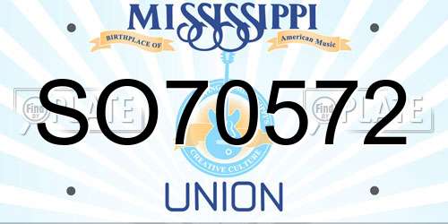 SO70572 Mississippi License Plate