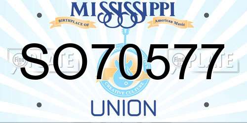 SO70577 Mississippi License Plate