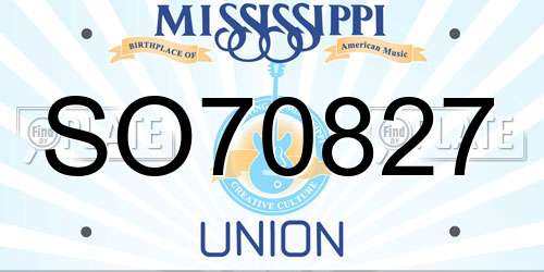 SO70827 Mississippi License Plate