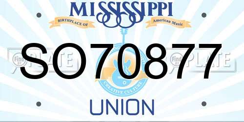 SO70877 Mississippi License Plate