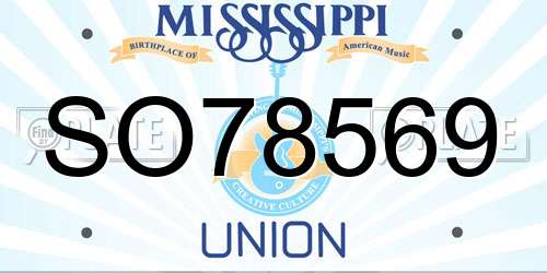 SO78569 Mississippi License Plate
