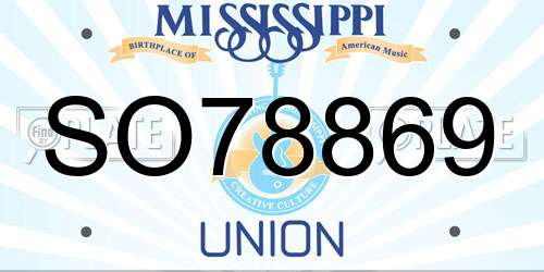 SO78869 Mississippi License Plate