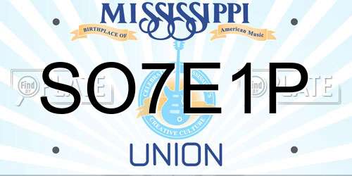 SO7E1P Mississippi License Plate