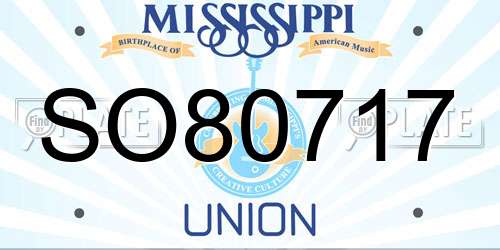 SO80717 Mississippi License Plate