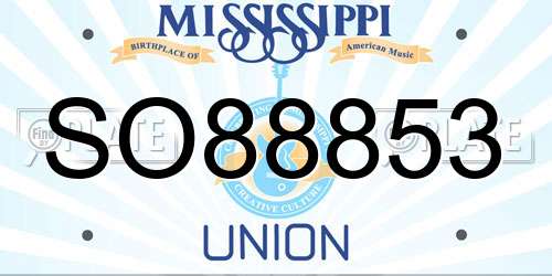 SO88853 Mississippi License Plate