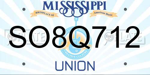 SO8Q712 Mississippi License Plate