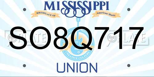 SO8Q717 Mississippi License Plate