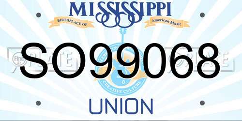 SO99068 Mississippi License Plate
