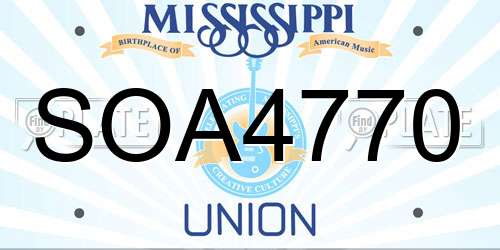 SOA4770 Mississippi License Plate