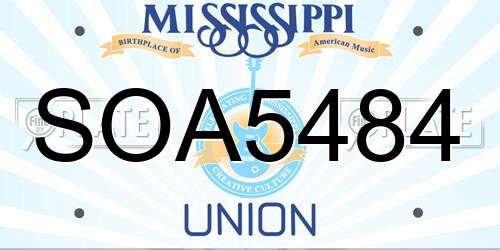 SOA5484 Mississippi License Plate