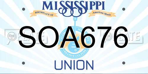 SOA676 Mississippi License Plate