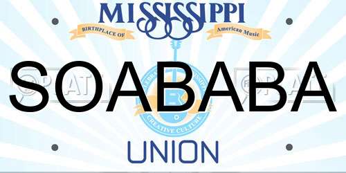 SOABABA Mississippi License Plate