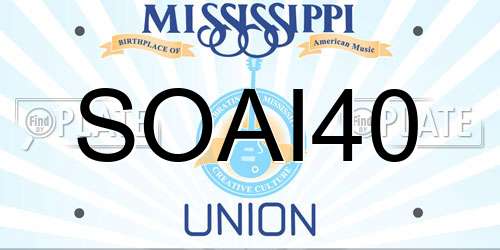 SOAI40 Mississippi License Plate