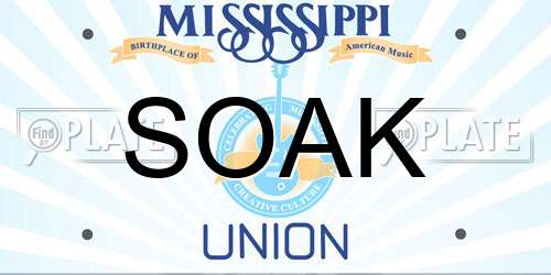 SOAK Mississippi License Plate