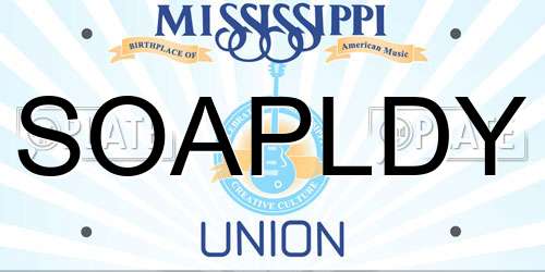 SOAPLDY Mississippi License Plate