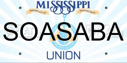 SOASABA Mississippi License Plate