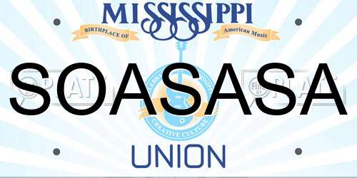SOASASA Mississippi License Plate