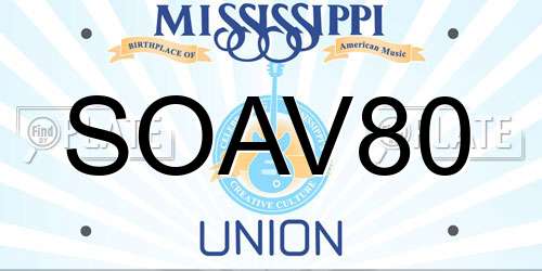 SOAV80 Mississippi License Plate