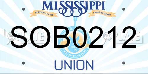 SOB0212 Mississippi License Plate