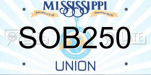 SOB250 Mississippi License Plate