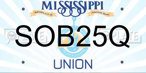 SOB25Q Mississippi License Plate