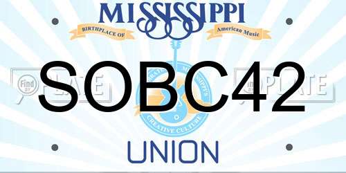 SOBC42 Mississippi License Plate