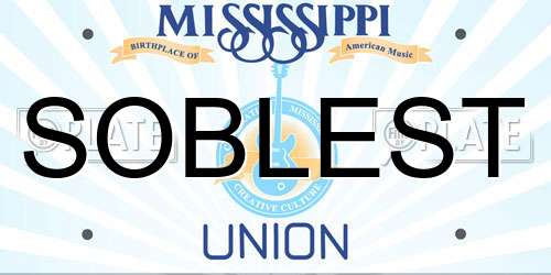 SOBLEST Mississippi License Plate