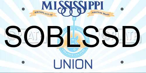 SOBLSSD Mississippi License Plate