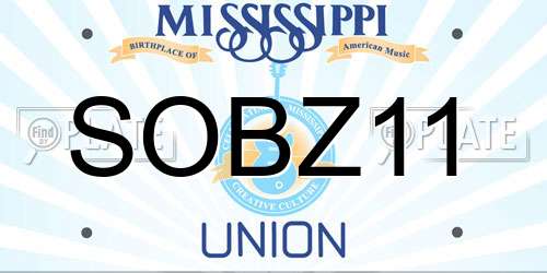 SOBZ11 Mississippi License Plate