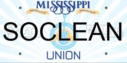 SOCLEAN Mississippi License Plate