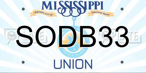 SODB33 Mississippi License Plate