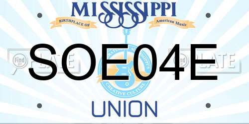 SOE04E Mississippi License Plate