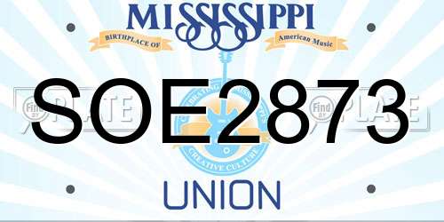 SOE2873 Mississippi License Plate